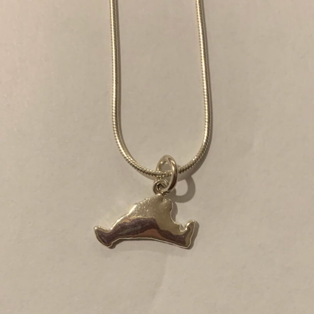 Sterling Silver Nantucket Necklace and Charm 18 inch Chain